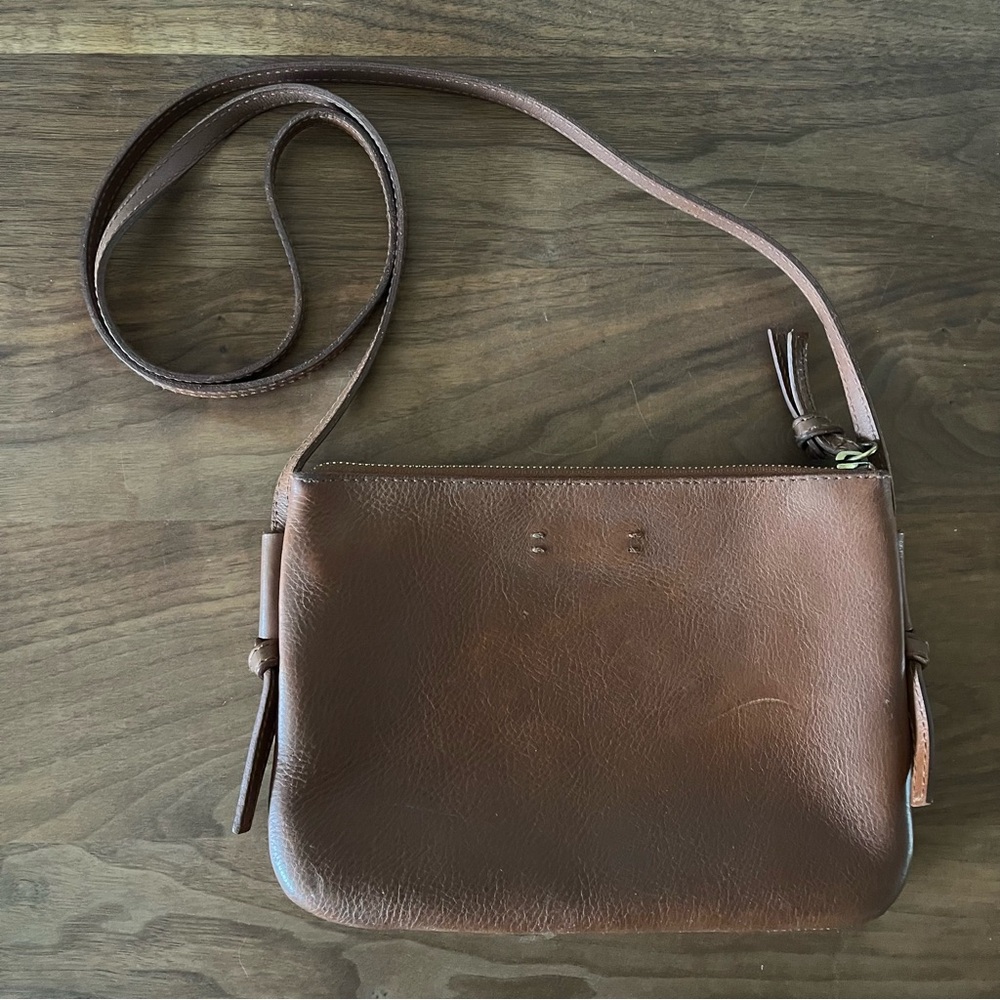 Madewell The Knotted Crossbody Bag Genuine Leather in Tan - Picture 10 of 14